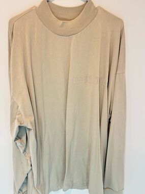 Fear of God ESSENTIALS Long Sleeve Mock Neck Shirt - Beige
